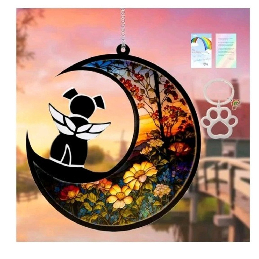 Dog Memorial Suncatcher, Personalized With Name Date Dog Breeds Suncatcher, (25)
